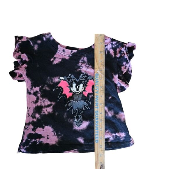 Disney Parks Exclusive Tie Dye Minnie Bat Tee Kids Sz XS/4 Halloween Graphic - Picture 7 of 10